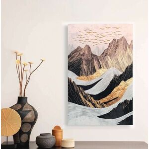 Imagine Tablou decorativ, YNS-1034-70 x 100, Lemn, Multicolor