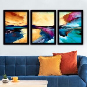 Imagine Set 3 tablouri decorative, 3SC33, Plastic, Multicolor