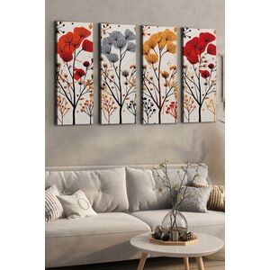 Imagine Set 4 tablouri decorative, Ersycnvs4Asm2, Dimensiune: 30 x 90 cm (4 bucăți), Multicolor