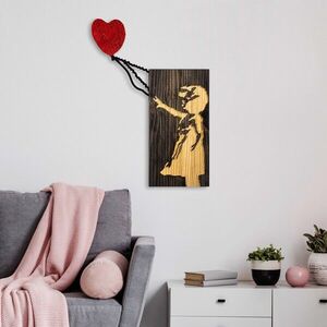 Imagine Decoratiune de perete, Banksy, Dimensiuni: 60 x 83 cm, Nuc / Maro / Roșu
