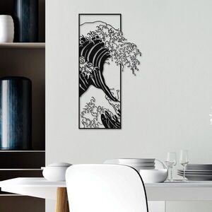 Imagine Decoratiune de perete, Waves 3, Dimensiuni: 34 x 62 cm, Negru