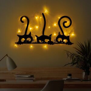 Imagine Decoratiune de perete, Cats 967, Dimensiune: 33 x 60 cm, Negru
