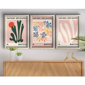 Imagine Set 3 tablouri decorative, 3P3853NISCT-009, Lemn, Multicolor