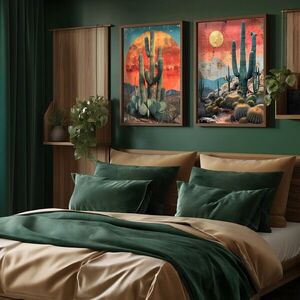 Imagine Set 2 tablouri decorative, HUM108, Cadru: 100% MOLID, Multicolor