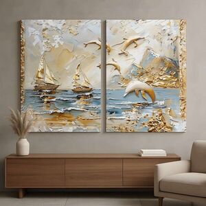 Imagine Set 2 tablouri decorative, DEV9, Lemn, Multicolor