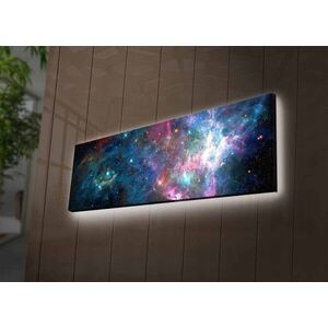 Imagine Tablou decorativ cu lumina LED, 3090NASA-005, 30 x 90 cm, Multicolor