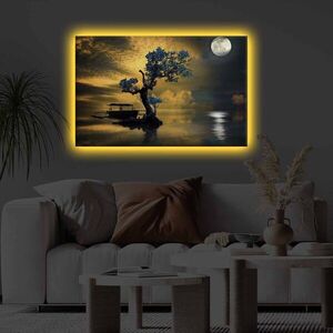 Imagine Tablou decorativ cu lumina LED, 4570KTLGDACT, Dimensiune: 45 x 70 cm, Multicolor