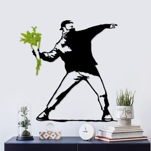 Imagine Decoratiune de perete, Moss, Dimensiune: 70 x 69 cm, Verde deschis / Negru
