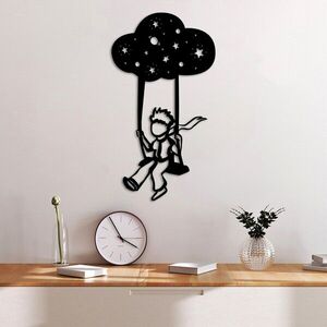 Imagine Decoratiune de perete, The Little Prince 6, Dimensiuni: 34 x 62 cm, Negru