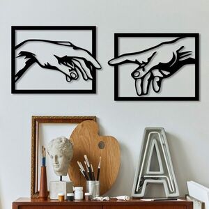 Imagine Decoratiune de perete, Hands, Dimensiune: 36 x 49 cm (2 bucăți), Negru