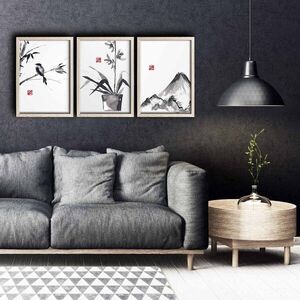 Imagine Set 3 tablouri decorative, 3PKCT-002, Lemn, Multicolor