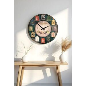 Imagine Ceas de perete, Huhuas00025, Dimensiune: 50 x 50 cm (1 bucată), Multicolor