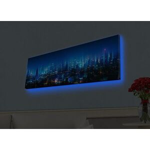 Imagine Tablou decorativ cu lumina LED, 3090HDACT-002, 30 x 90 cm, Multicolor