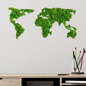 Imagine Decoratiune de perete, World Map, Dimensiuni: 70 x 32 cm, Verde