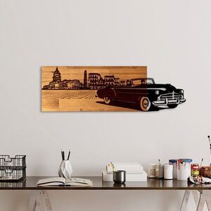 Imagine Decoratiune de perete, Classic Style, Lățime: 80 cm, Nuc / Negru