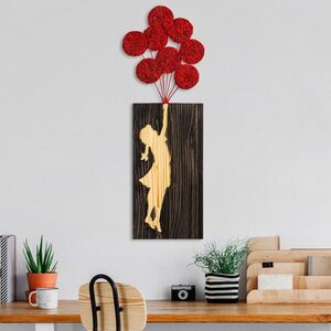 Imagine Decoratiune de perete, Banksy, Dimensiuni: 34 x 99 cm, Nuc / Maro / Roșu