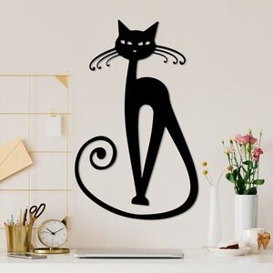 Imagine Decoratiune de perete, Cat 6, Dimensiune: 37 x 60 cm, Negru