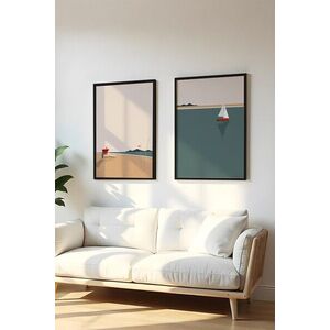 Imagine Set 2 tablouri decorative, Huhu486S, Lemn masiv, Multicolor