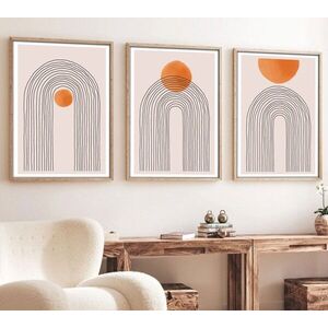 Imagine Set 3 tablouri decorative, Huhu133, Lemn masiv, Multicolor