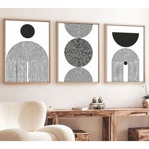 Imagine Set 3 tablouri decorative, Huhu163, Lemn masiv, Multicolor