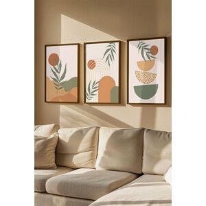 Imagine Set 3 tablouri decorative, Artvmodel21-Kahve, MDF, Multicolor