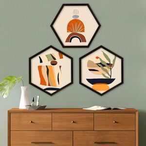Imagine Set 3 tablouri decorative, 6GEN1836152, Plastic, Multicolor