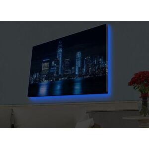 Imagine Tablou decorativ cu lumina LED, 4570HDACT-095, Dimensiune: 45 x 70 cm, Multicolor