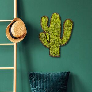 Imagine Decoratiune de perete, Cactus, Dimensiuni: 34 x 1, 6 x 45 cm, Verde/Alb