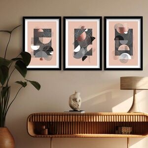 Imagine Set 3 tablouri decorative, 3p3752softct-015, Lemn, Multicolor