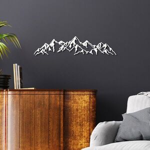Imagine Decoratiune de perete, Mountain View, Dimensiune: 62 x 14 cm, Alb
