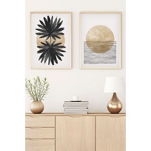 Imagine Set 2 tablouri decorative, Huhu53, Lemn masiv, Multicolor