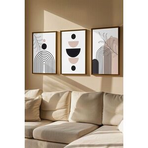 Imagine Set 3 tablouri decorative, Artvmodel42-Kahve, MDF, Multicolor