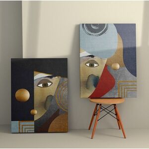 Imagine Set 2 tablouri decorative, 2KNV4335, Lemn, Multicolor