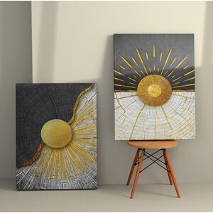 Imagine Set 2 tablouri decorative, 2KNV4291, Lemn, Multicolor