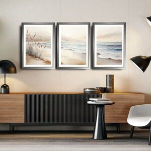 Imagine Set 3 tablouri decorative, 3Pantct-021, Cadru: 100% LEMN (Grosime: 1, 9 cm), Multicolor