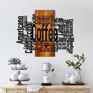 Imagine Decoratiune de perete, Coffee Mixed, Lățime: 72 cm Înălțime: 58 cm Adâncime: 3 cm, Nuc / Negru