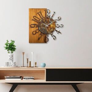 Imagine Ceas de perete, Wooden Clock 7-A, Lățime: 58 cm Înălțime: 58 cm Adâncime: 3 cm, Multicolor