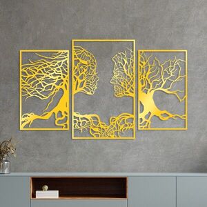 Imagine Decoratiune de perete, Golden Triple Root Human 1, Dimensiune: 116 x 71 cm, Auriu