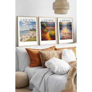 Imagine Set 3 tablouri decorative, Huhu557, Lemn masiv, Multicolor