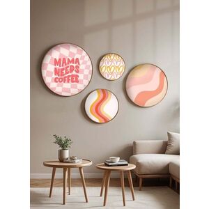 Imagine Set 4 tablouri decorative, Huhu296, Dimensiune: 45 x 45 cm (1 bucată), Multicolor