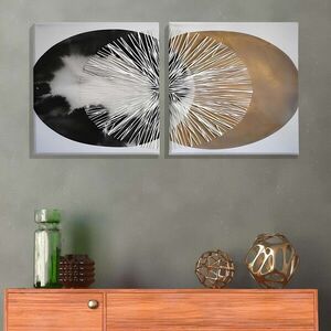 Imagine Set 2 tablouri decorative, ASR_CNV2-7 50x50, Lemn, Multicolor