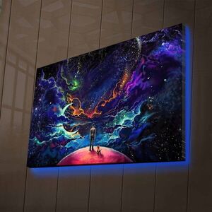 Imagine Tablou decorativ cu lumina LED, NASA-011, Dimensiune: 45 x 70 cm, Multicolor
