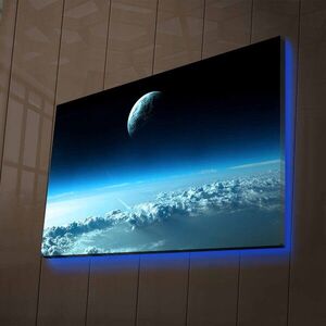 Imagine Tablou decorativ cu lumina LED, NASA-037, Dimensiune: 45 x 70 cm, Multicolor