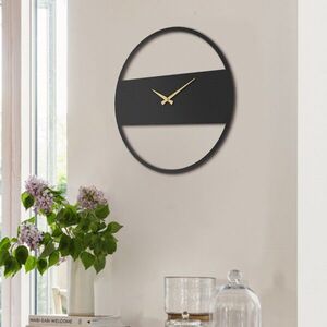 Imagine Ceas de perete, Stripe Metal Wall Clock, Dimensiune: 49 x 49 cm, Negru