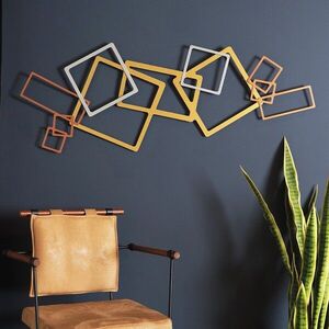 Imagine Decoratiune de perete, APT753LAGB, Dimensiuni: 45 x 116 cm, Aur / Argint / Cupru