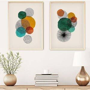 Imagine Set 2 tablouri decorative, Huhu32, Lemn masiv, Multicolor