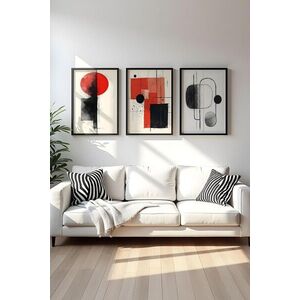 Imagine Set 3 tablouri decorative, Huhu439- 50 x 70, Lemn masiv, Multicolor