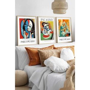Imagine Set 3 tablouri decorative, Huhu543, Lemn masiv, Multicolor