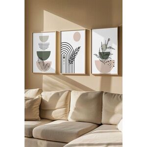 Imagine Set 3 tablouri decorative, Artvmodel10-Ahsap, MDF, Multicolor