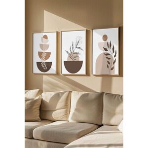 Imagine Set 3 tablouri decorative, Artvmodel4-Ahsap, MDF, Multicolor